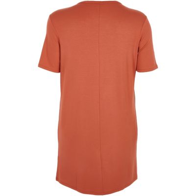 Plus orange harness neck oversized T-shirt